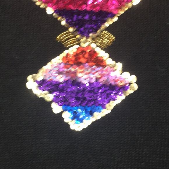 Vintage sequin sweater with shoulder pads sz S - Picture 4 of 5